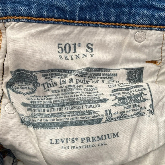 Levi’s Women’s Premium 501 Skinny Jeans Large E W29 L28 - Picture 12 of 16